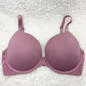 Victoria’s Secret T-Shirt Push-Up Full Coverage Bra 34DD Purple Mauve Lace